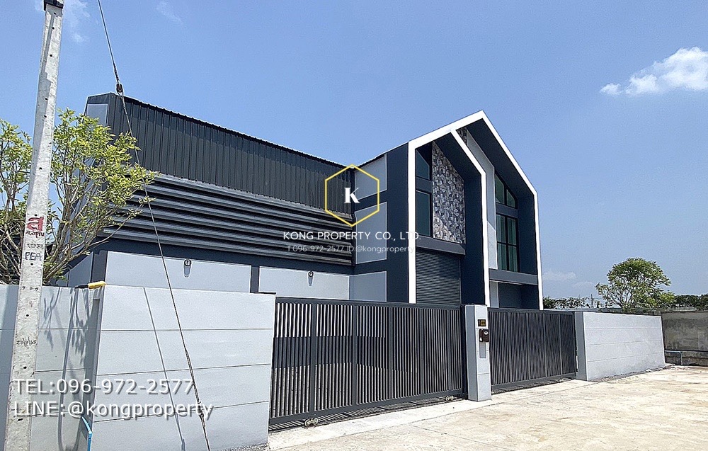 For RentWarehousePathum Thani,Rangsit, Thammasat : Warehouse for rent, Lat Lum Kaeo, Pathum Thani, 282 sq m, newly built, with office.