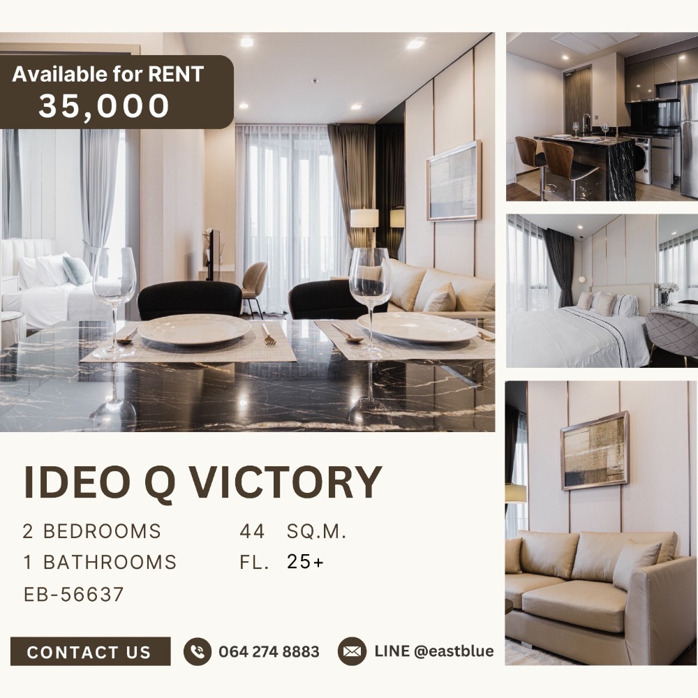 For RentCondoAri,Anusaowaree : Ideo Q Victory 2 Bed for rent 35k