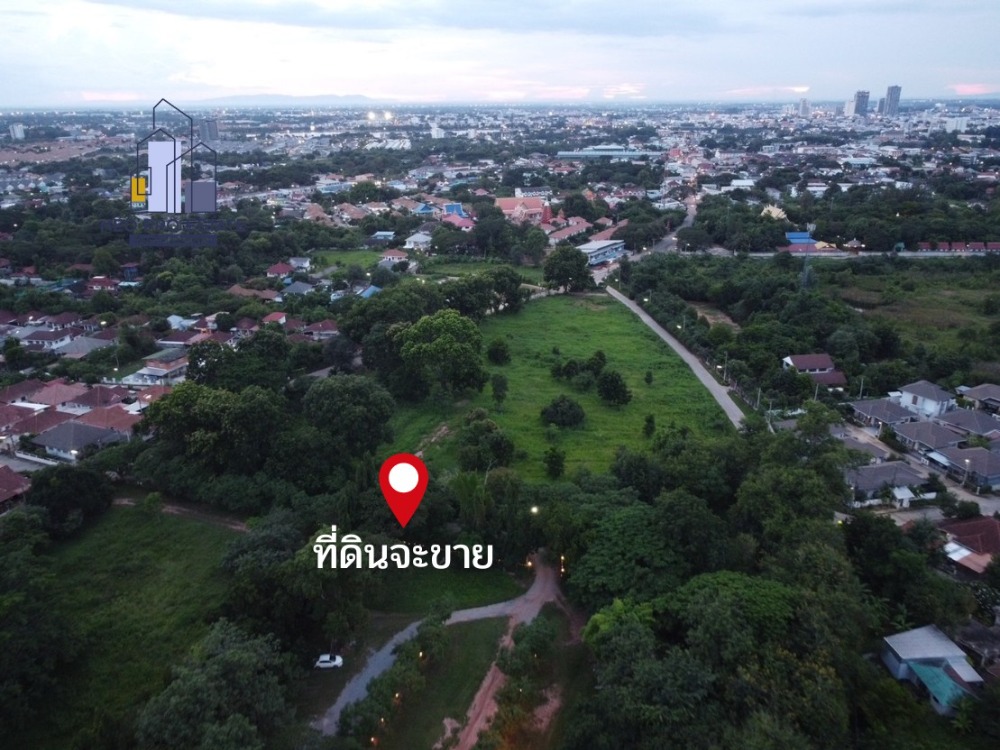 For SaleLandKhon Kaen : Beautiful land 20-2-85 rai in Khon Kaen city, suitable for housing development, no flooding, on both sides of the road, higher than the road level, near Nonthan Market, near Khon Kaen Hospital