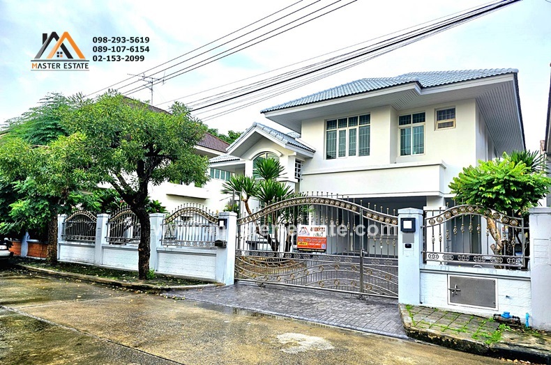 For SaleHouseNawamin, Ramindra : Baan Suan Amornphan (Suan Siam) newly renovated, beautiful and clean, area 116 sq m., 2-storey detached house, large size + 1 large office or can be converted into a multipurpose room, spacious house, airy, high ceiling, cool and comfortable house.