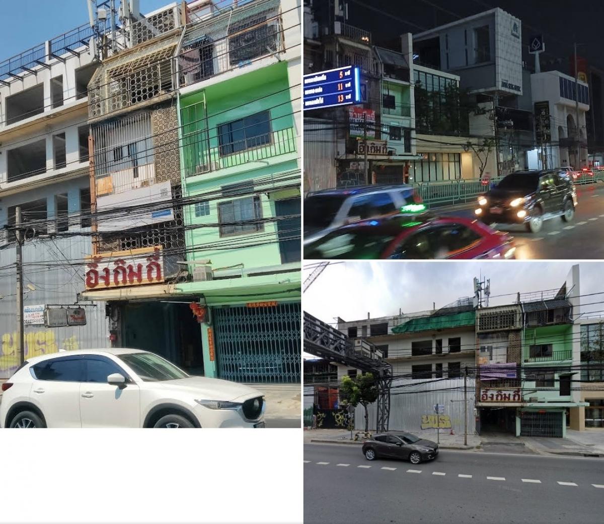 For RentShophouseRama9, Petchburi, RCA : Commercial building for rent, on the main road, near MRT, RCA area