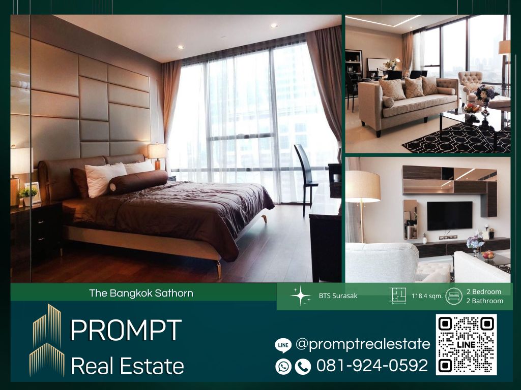 For RentCondoSathorn, Narathiwat : The Bangkok Sathorn :  เดอะ แบงค็อค สาทร - 118.4 - BTS Surasak / St.LouisCollege / BTS SaphanTaksin