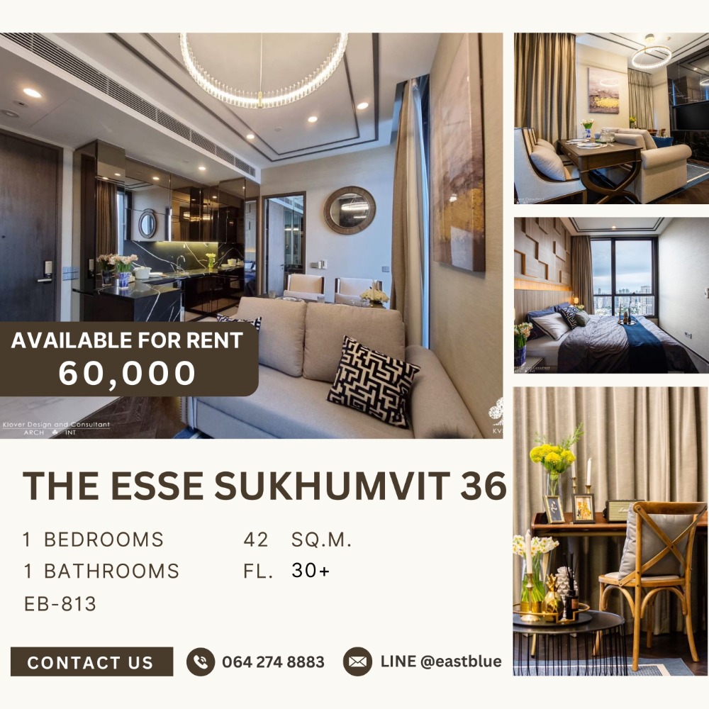 For RentCondoSukhumvit, Asoke, Thonglor : The Esse Sukhumvit 36 ​​1 Bed 42 sqm for rent 60,000