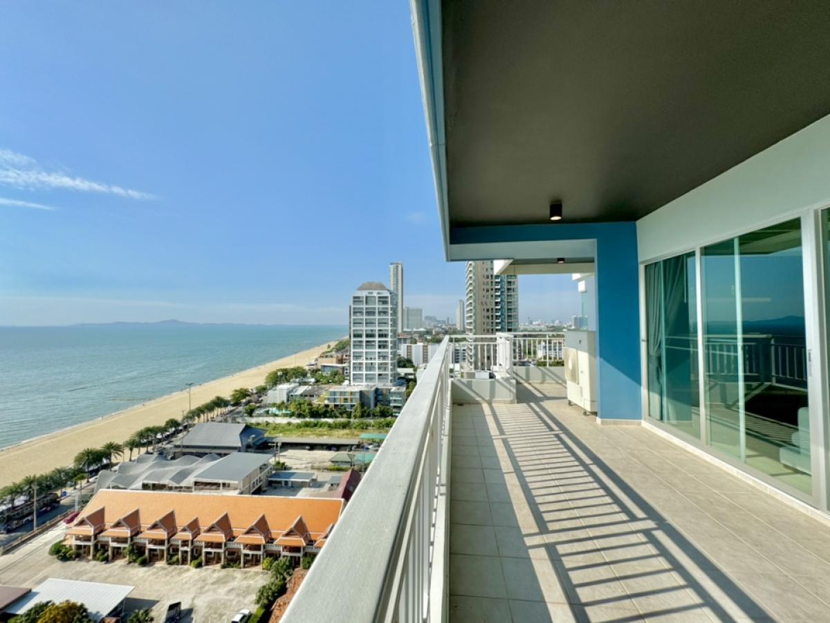 For SaleCondoPattaya, Bangsaen, Chonburi : Beachfront Condo 🌊 3 BR Direct Sea View, Fully Furnished - Lumpini Park Beach Jomtien