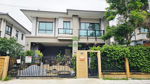 For SaleHousePhutthamonthon, Salaya : Village Phasorn Prestige, Phutthamonthon Sai 4, Sam Phran, Nakhon Pathom, urgent sale, 2-storey detached house, area 54 sq m, good location, ready to move in