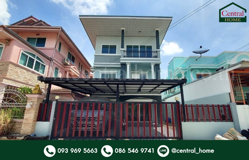 For SaleTownhousePathum Thani,Rangsit, Thammasat : 3-storey detached house, Sindhorn Village, Rangsit-Pathum Thani, newly decorated, ready to move in