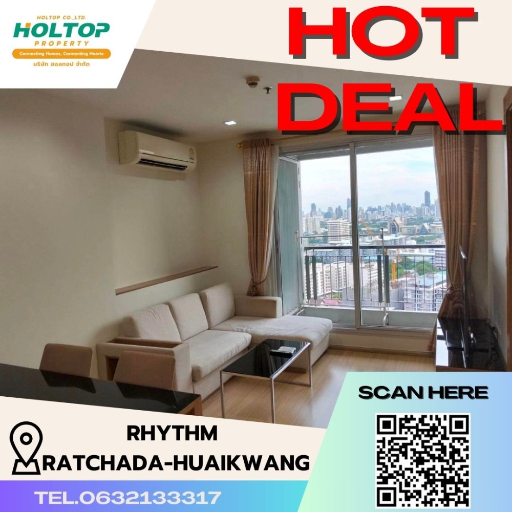 For RentCondoRatchadapisek, Huaikwang, Suttisan : #N352 For rent Rhythm ratchada-huaikwang