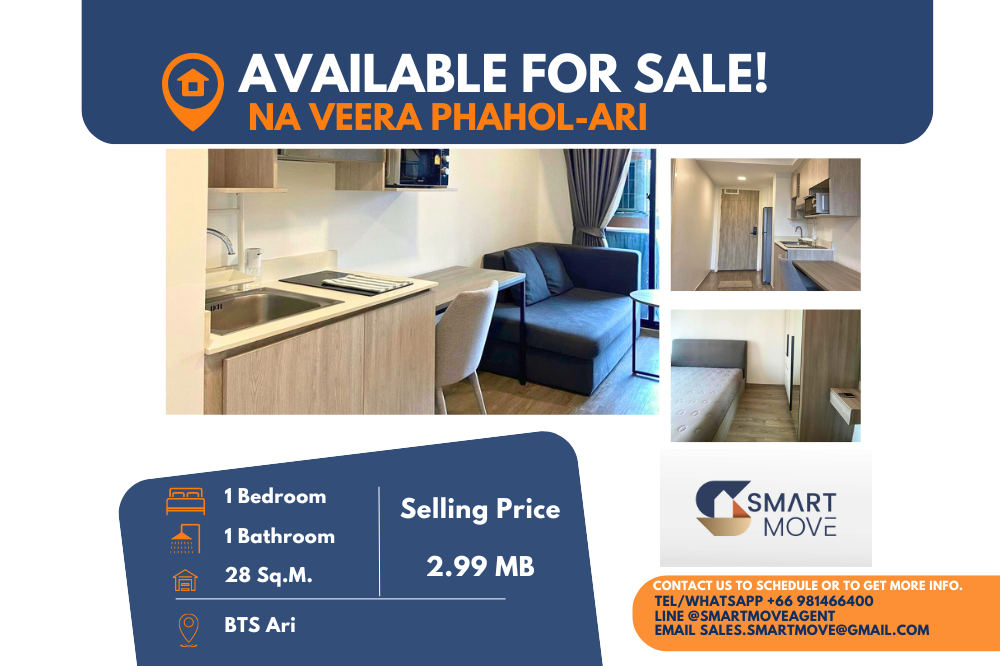 For SaleCondoAri,Anusaowaree : Code C20240800004.......Na Veera Phahol - Ari for sale, 1 bedroom, 1 bathroom, furnished, Special Deal!!