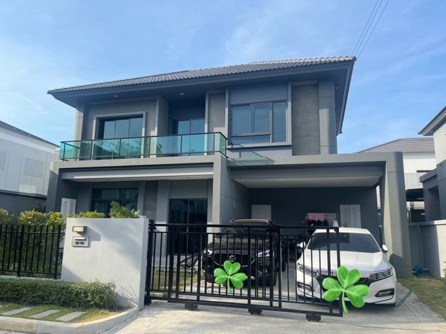 For RentHouseMin Buri, Romklao : Single house for rent, Venue Rama 9, 2-storey single house, parallel to Kanchanaphisek, Saphan Sung, partially furnished, ready to move in