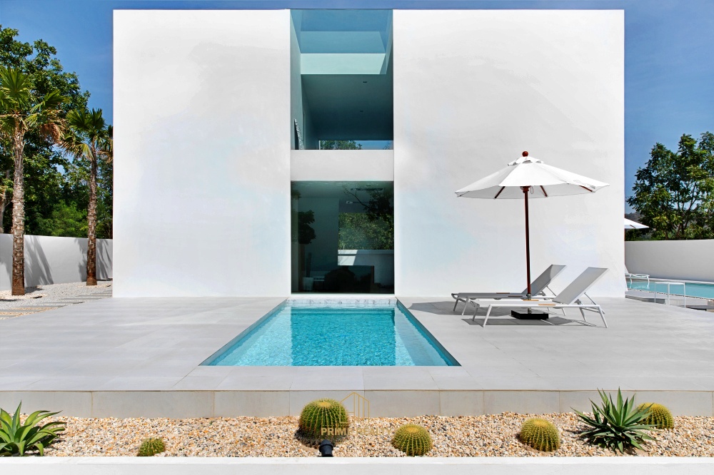 For SaleHouseHuahin, Prachuap Khiri Khan, Pran Buri : Modern Minimal Pool Villa for Sale.