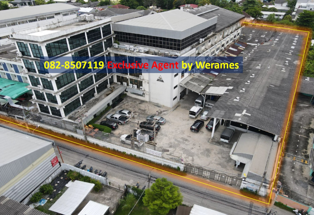 For SaleFactorySamut Prakan,Samrong : For sale: Office, factory, Theparak, next to the BTS Yellow Line, area 3-2-46 rai, total usable area 5,116 sq m, parking for 20 cars.