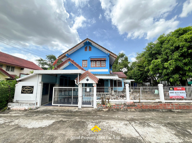 For SaleHouseKaset Nawamin,Ladplakao : 2-storey detached house near the lake, Suea Trong Village 28, Nawamin - Ratchada - Ram Intra area, convenient transportation, near the Pink Line MRT, only 10 minutes.