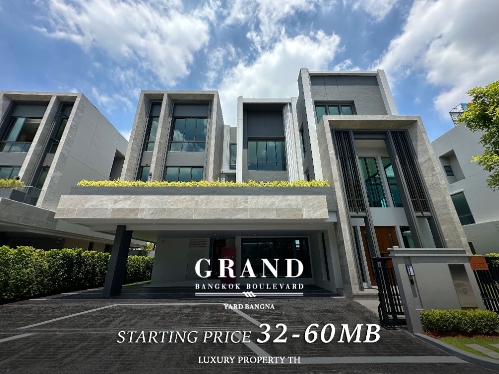 For SaleHouseLadkrabang, Suwannaphum Airport : Grand Bangkok Boulevard Yard Bangna: Brand new house, ready to move in from SC Asset. Interested, make an appointment to visit the project at 093-962-5994 (KIM).