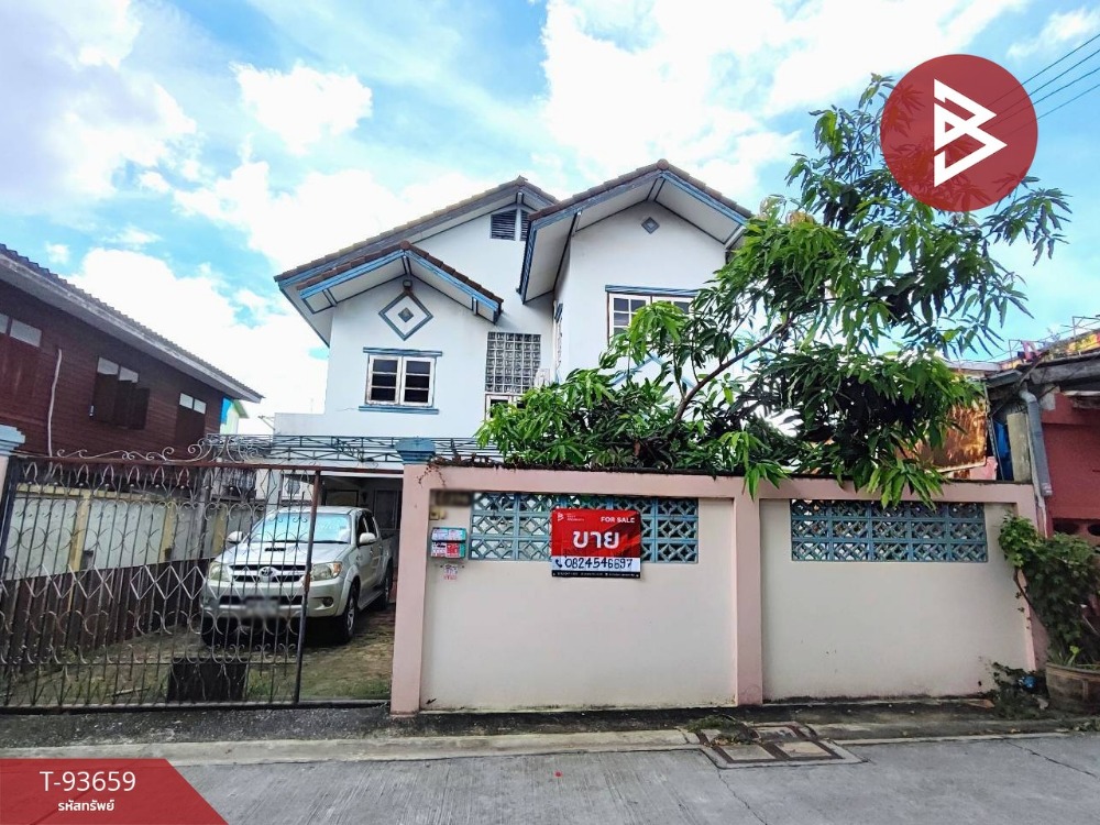 For SaleHouseSamut Prakan,Samrong : For sale: 2-storey detached house, Santikorn Village, Bangna-Trad, Samut Prakan