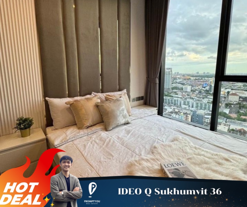 For RentCondoSukhumvit, Asoke, Thonglor : For rent 🔥 IDEO Q Sukhumvit 36 ​​🔥 Beautiful room, river view, with furniture and electrical appliances // For more information, contact LineID:@promptyou5