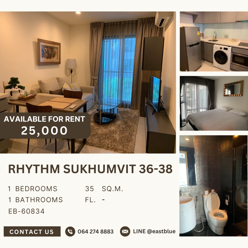 For RentCondoSukhumvit, Asoke, Thonglor : RHYTHM Sukhumvit 36-38 1 Bed for rent 25,000