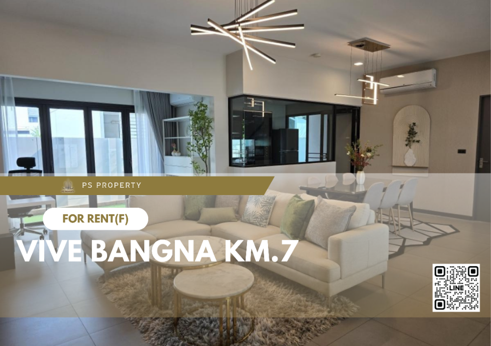 For RentTownhouseBangna, Bearing, Lasalle : For rent 🔺 VIVE Bangna KM.7 🔺 3 bedrooms, 4 bathrooms, near Mega Bangna, just 150 meters.