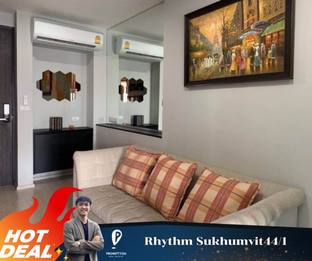 For RentCondoOnnut, Udomsuk : For rent 🔥Rhythm Sukhumvit 44/1🔥 Fully furnished and equipped with electrical appliances, ready to move in //For more information, contact LineID:@promptyou