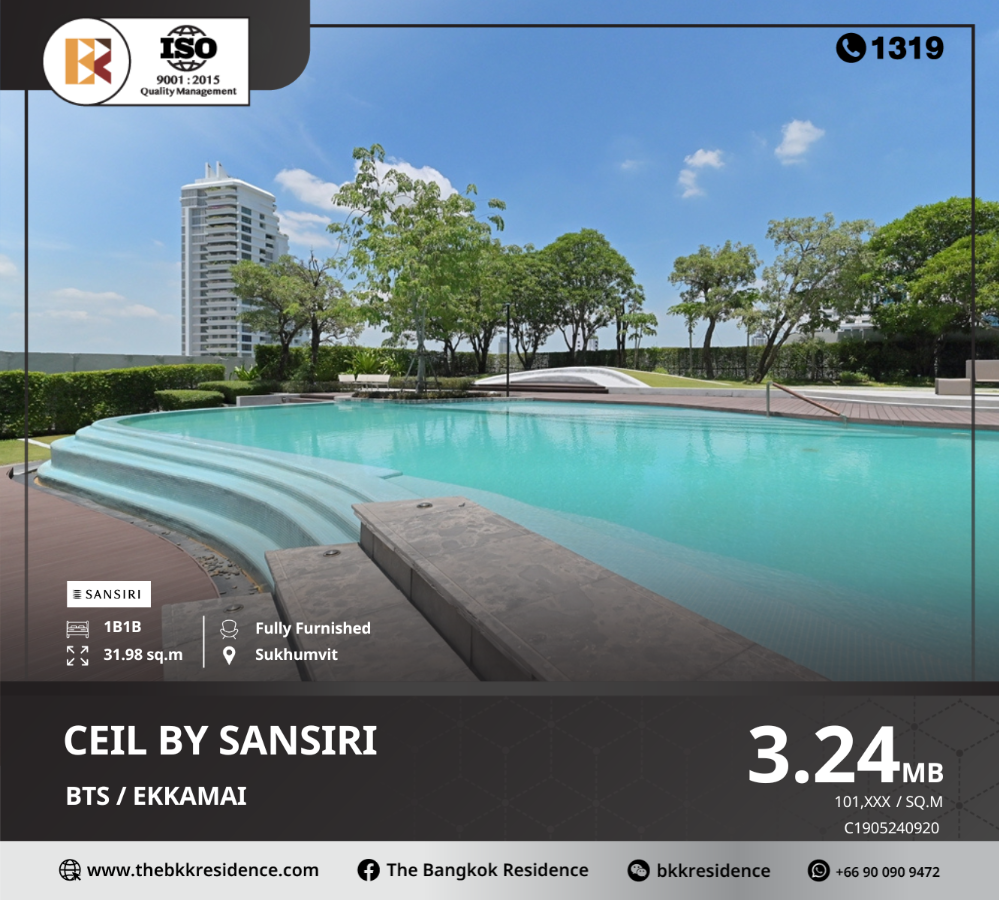 For SaleCondoSukhumvit, Asoke, Thonglor : Ceil by Sansiri comes with a potential location in Ekkamai area, near BTS Ekkamai.