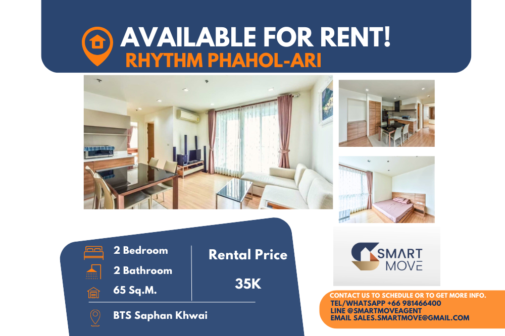 For RentCondoSapankwai,Jatujak : Code C20240900023..........Rhythm Phahol - Ari for rent, 2 bedroom, 2 bathroom, high floor, furnished, ready to move in