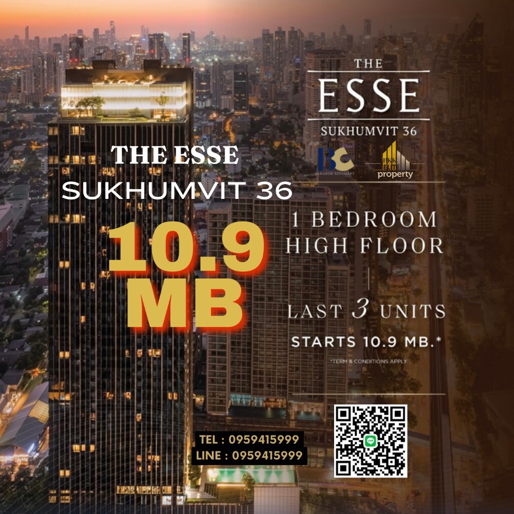 For SaleCondoSukhumvit, Asoke, Thonglor : 🔥🔥 𝐅𝐎𝐑 𝐒𝐀𝐋𝐄: 𝐓𝐡𝐞 𝐄𝐬𝐬𝐞 𝐒𝐮𝐤𝐡𝐮𝐦𝐯𝐢𝐭 𝟑𝟔, 𝟏 𝐁𝐞𝐝, 𝟑𝟖.𝟏𝟔𝐬𝐪𝐦., 𝐏𝐫𝐢𝐜𝐞 𝟏𝟎.𝟗𝐦𝐛 Contact Mr. Nat 𝟎𝟗𝟓𝟗𝟒𝟏𝟓𝟗𝟗𝟗