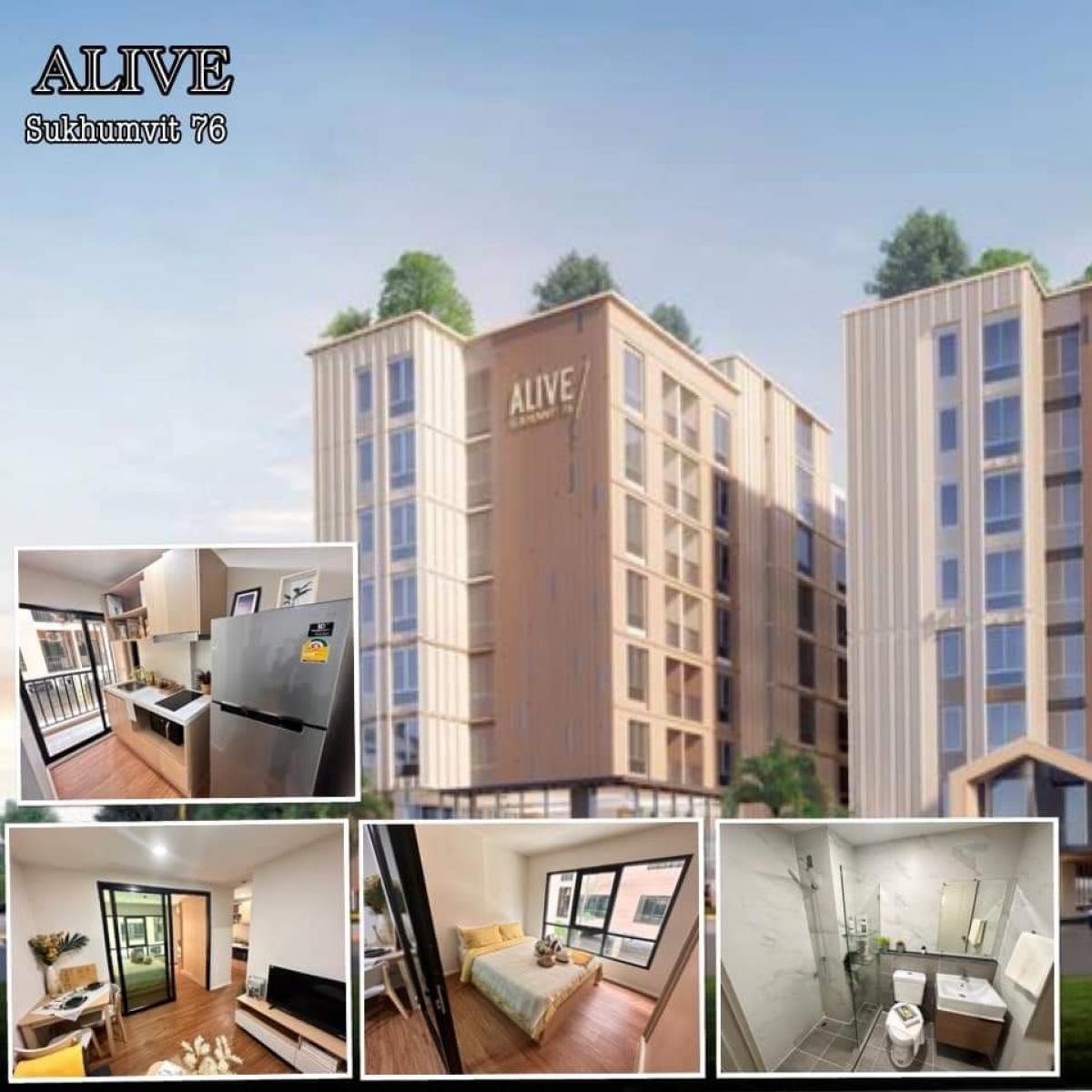 For SaleCondoSamut Prakan,Samrong : ALIVE SUKHUMVIT 76🏢New condo, fully furnished, all in one place, near the mall and BTS Samrong, answering all lifestyle needs of the new generation of working people.