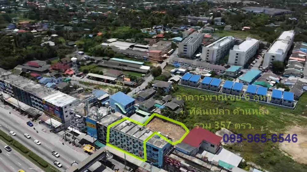 For SaleLandNakhon Pathom : Land for sale on the main road in Nakhon Chai Si, Phutthamonthon Nakhon Pathom, with a 6-room building, only 2 minutes from Lotus. Very cheap at 54,000/square wa.