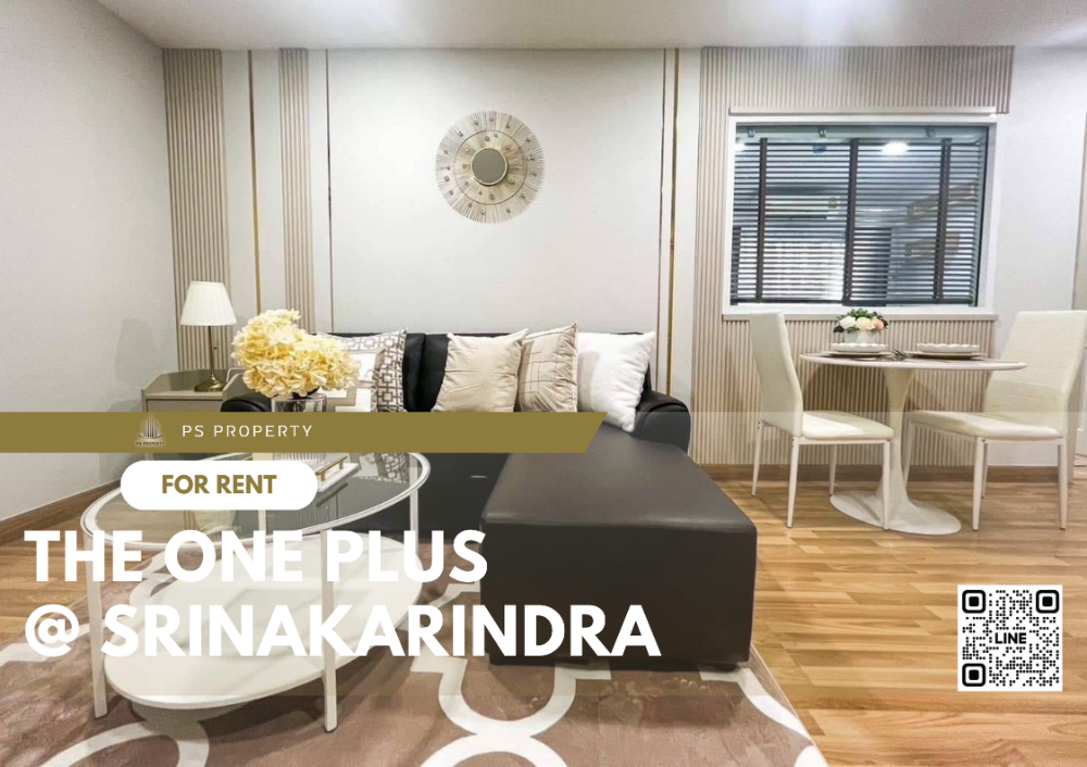 For RentCondoRamkhamhaeng, Hua Mak : For rent 📍 The One Plus @ Srinakarindra 📍 Beautifully decorated room, complete with furniture and electrical appliances.