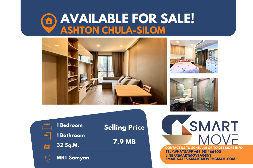 For SaleCondoSiam Paragon ,Chulalongkorn,Samyan : Code C20240800143.......Ashton Chula - Silom for sale, 1 bedroom, 1 bathroom, high floor, furnished, Special Deal!!