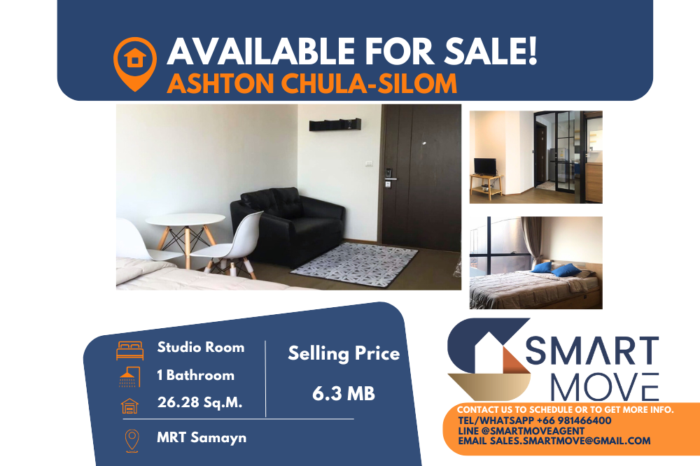 For SaleCondoSiam Paragon ,Chulalongkorn,Samyan : Code C20221200042.......Ashton Chula - Silom sale with tenant, Studio room, 1 bathroom, high floor, furnished, Special Deal!!