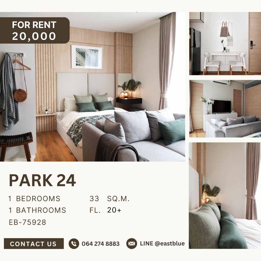 For RentCondoSukhumvit, Asoke, Thonglor : Park 24 1-Bedroom Luxury Furnised, Best Price 20,000 per month