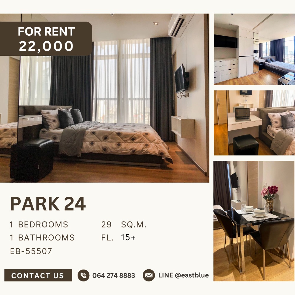 For RentCondoSukhumvit, Asoke, Thonglor : Park 24 Beautifully Decorated 1-Bedroom 22,000 per month