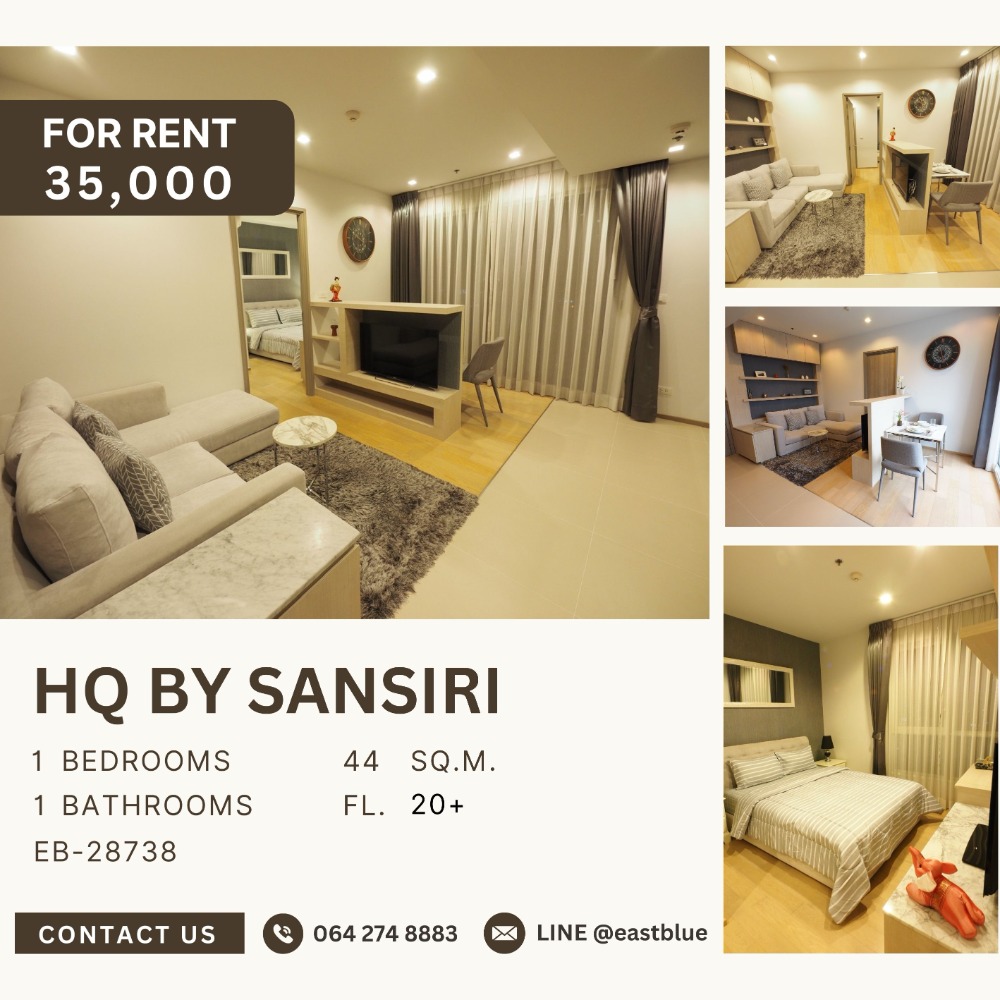 For RentCondoSukhumvit, Asoke, Thonglor : HQ By Sansiri 1 Bedroom 35,000 per month