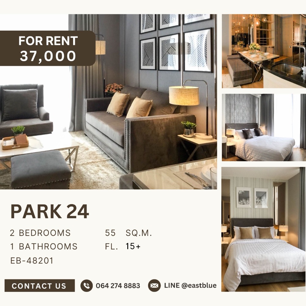 For RentCondoSukhumvit, Asoke, Thonglor : Park 24 Luxury 2-Bedroom High Floor 37,000 per month