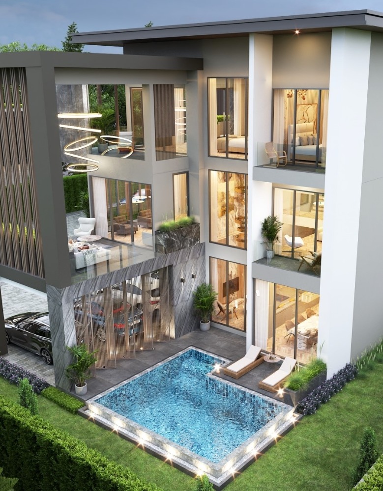 ขายบ้านพัทยา บางแสน ชลบุรี สัตหีบ : Harmony Hills Villas Pattaya  with a swimming pool  for Sale