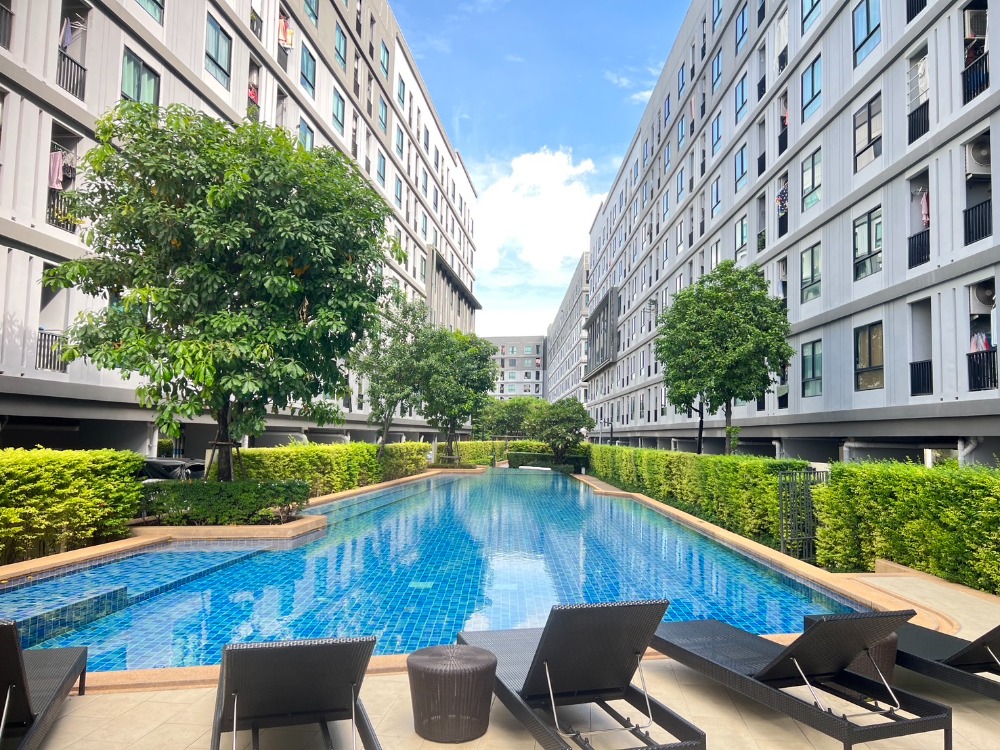 For SaleCondoSeri Thai, Ramkhamhaeng Nida : Condo for sale, Union Ramkhamhaeng-Seri Thai project, swimming pool view, resort atmosphere, good location, ready to move in