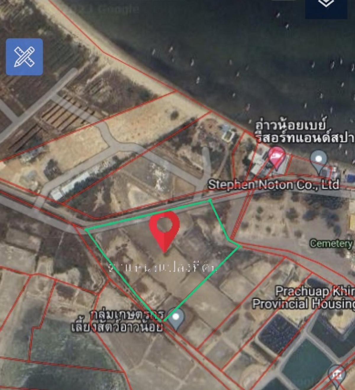 For SaleLandHuahin, Prachuap Khiri Khan, Pran Buri : Land in Ao Noi, Prachuap Khiri Khan Province, 10 rai, sea view, cheaper than the market price DVPY012