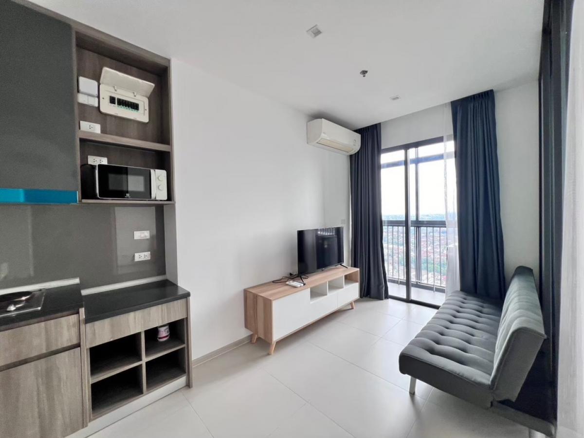 For RentCondoNonthaburi, Bang Yai, Bangbuathong : For rent‼️Condo Grow Rattanathibet near MRT Sai Ma, 22nd floor, size 35 square meters, 1 bedroom, 1 bathroom‼️Fully furnished with electrical appliances‼️The room door is a digital door lock.