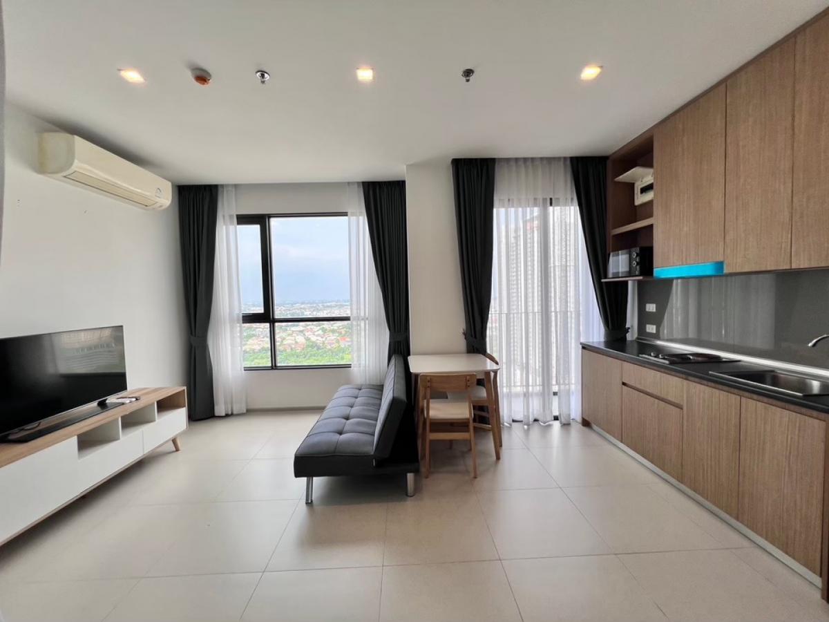 For RentCondoNonthaburi, Bang Yai, Bangbuathong : For rent‼️Condo Grow Rattanathibet near MRT Sai Ma, 22nd floor, size 35 square meters, 1 bedroom, 1 bathroom‼️Fully furnished with electrical appliances‼️The room door is a digital door lock.