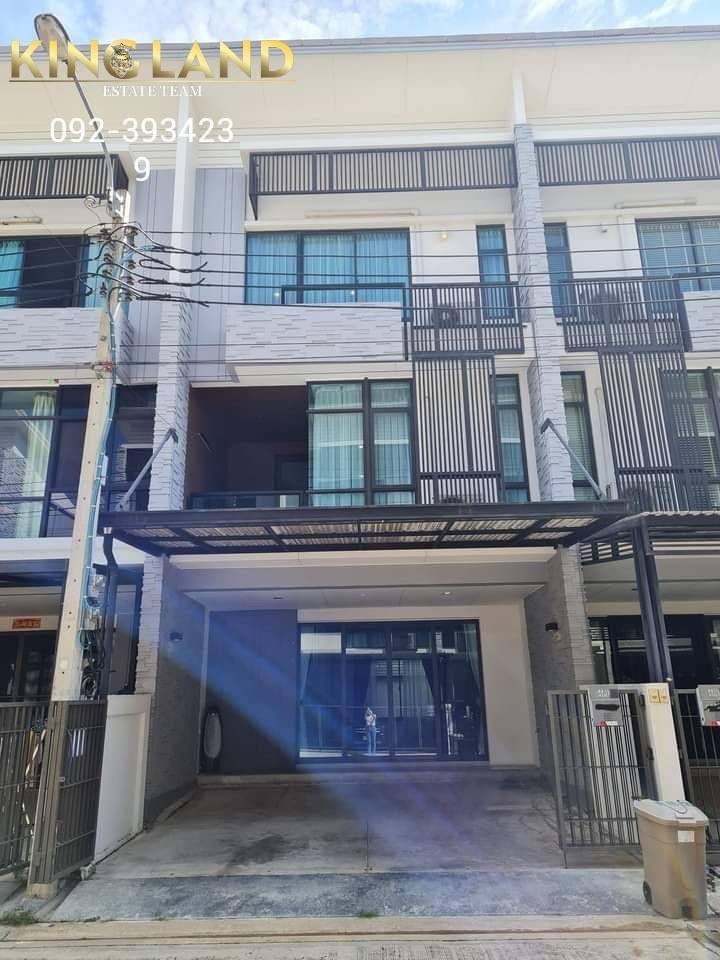 For RentHome OfficeBangna, Bearing, Lasalle : Townhouse for rent, home office, 3 floors, 3 bedrooms, 4 bathrooms, Plex project, on Bangna Road, inbound, Km. 5, next to Nation Building, good location, with full common areas, rental price 35,000 baht/month