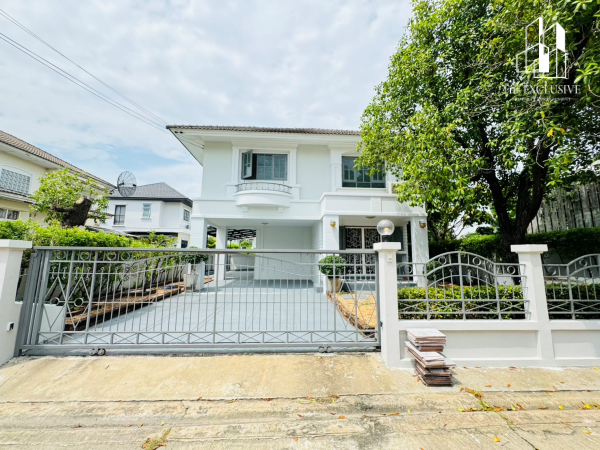 For SaleHousePathum Thani,Rangsit, Thammasat : Single house for sale, Manirin Lake and Lagoon Village, corner house, below appraisal price, money left, Rangsit Pathum Thani location