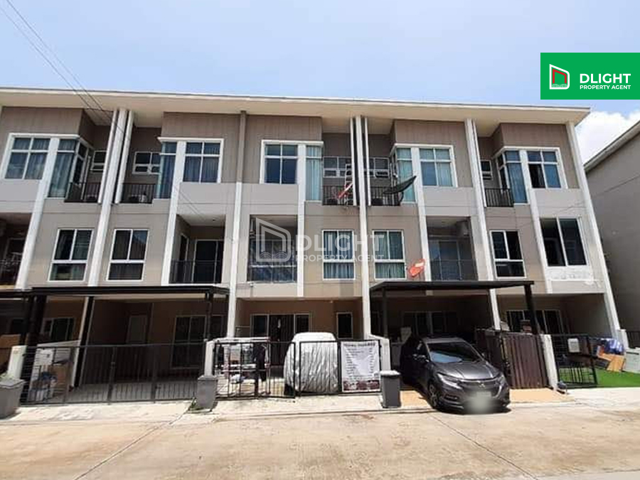 For SaleTownhouseNawamin, Ramindra : 3-storey townhouse, Signature Village, Ram Intra 109, Phraya Suren 24, 20 sq m, 3 bedrooms, 3 bathrooms, price 3.8 million baht, good condition, sold with tenant.