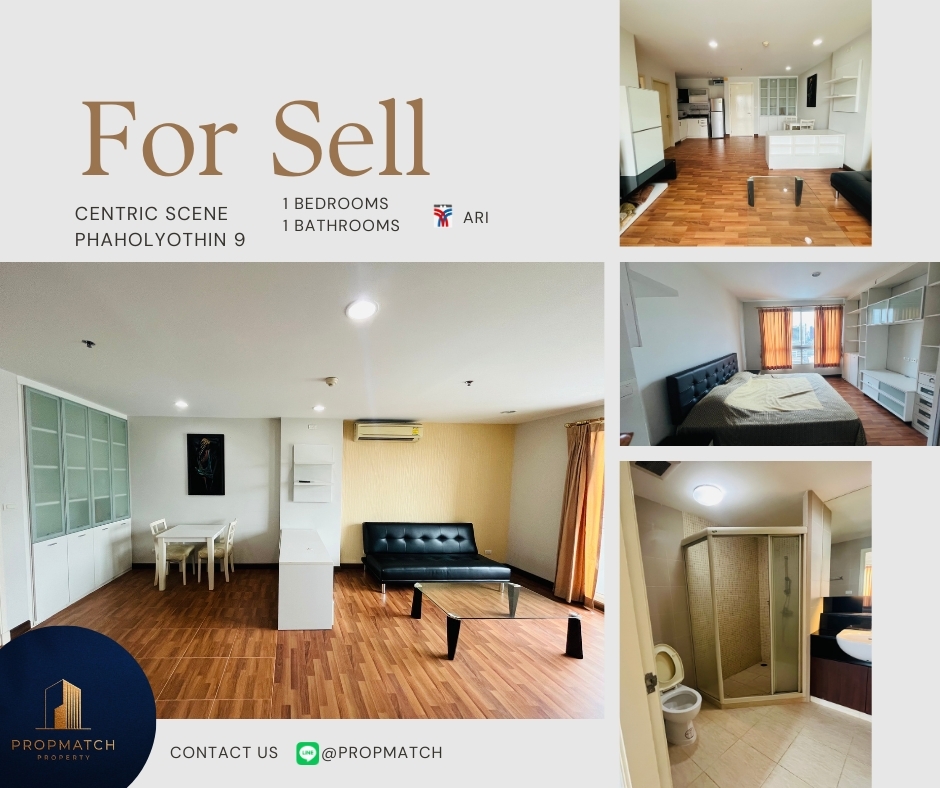 For SaleCondoAri,Anusaowaree : ⚡️Price drop!! Cheapest in the project⚡️Centric Scene Phaholyothin 9 (1 bedroom, 59 sq m.) High floor, good view, price only 4.99 million baht. Tel.0981315848 @propmatch