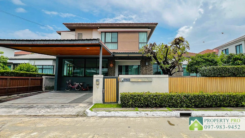 For SaleHouseRama 2, Bang Khun Thian : EL24S-043 House for Sale Manthana Rama 2 Thiantale, 3 bedroom 101 sqw 199 sqm Fully Furnished Near Bang Khun Thian, Sakae Ngam