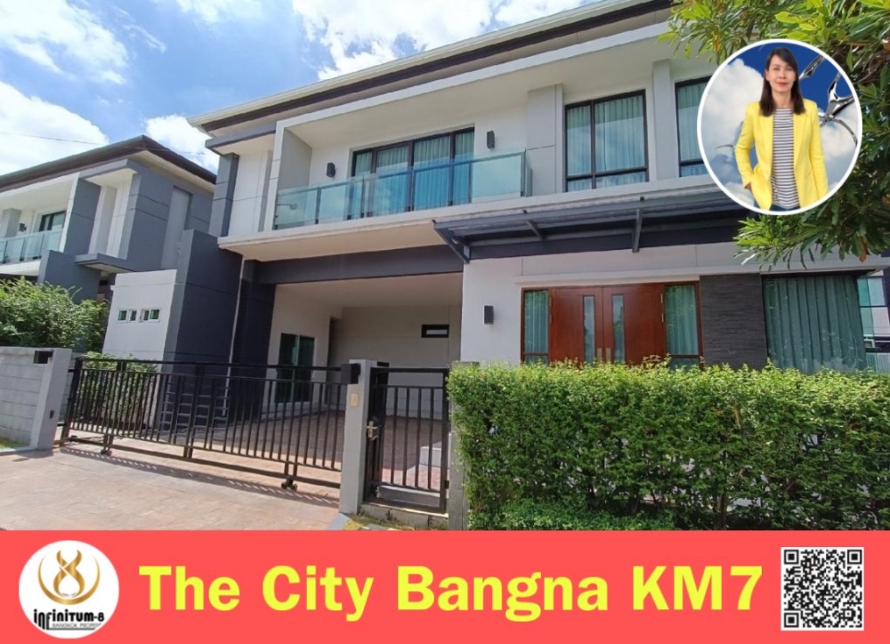 For RentHouseBangna, Bearing, Lasalle : #For rent The City Bangna Km. 7, fully furnished, ready to move in, near shopping areas, convenient transportation, pets allowed