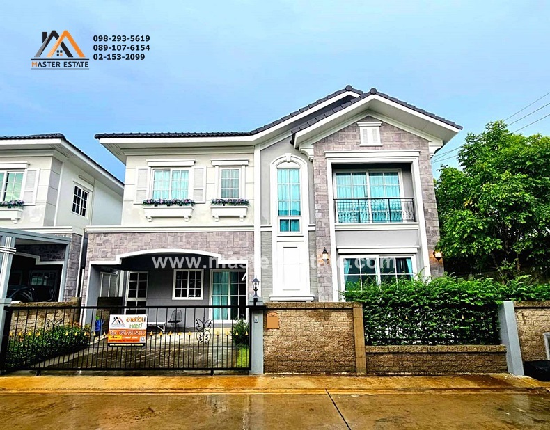 For SaleHousePathum Thani,Rangsit, Thammasat : Prestige Future Rangsit, Modern European style twin house, 4 bedrooms, great usable space, perfect function, beautiful and stylish (end house), very new, fully furnished