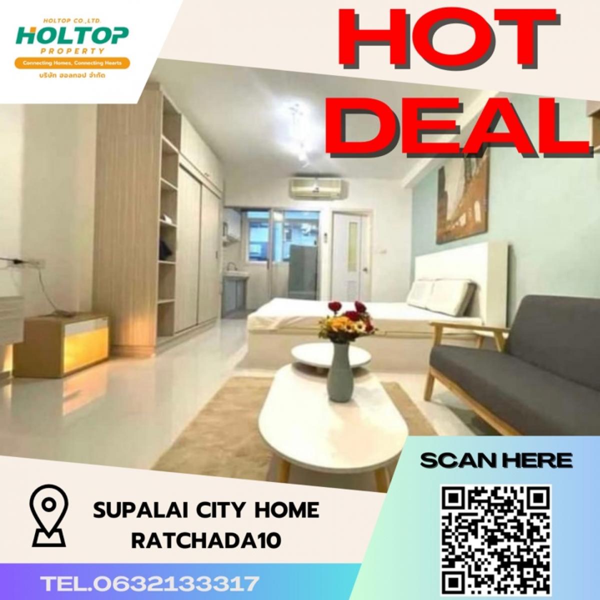 For RentCondoRatchadapisek, Huaikwang, Suttisan : #S010 For rent Supalai City Home Ratchada10