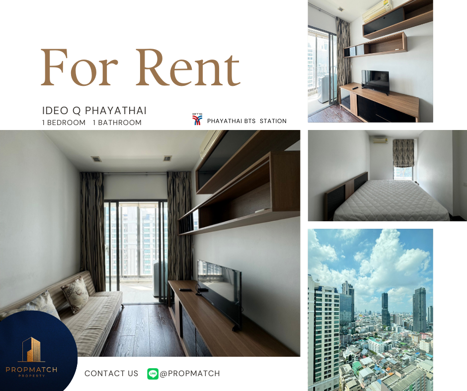 For RentCondoRatchathewi,Phayathai : ⏰ Don't miss out! Cheapest in the project ⏰ IDEO Q Phayathai (1 bedroom, 1 bathroom, 40 sq m.) Fully furnished, ready to move in!! Only 20,000 baht per month Tel.0981315848 @propmatch