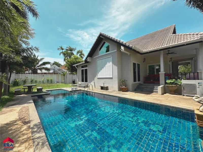 For SalePattaya, Bangsaen, Chonburi : For sale and rent, pool villa house, Pattaya Green Ville Village, 329 sq m., near the motorway