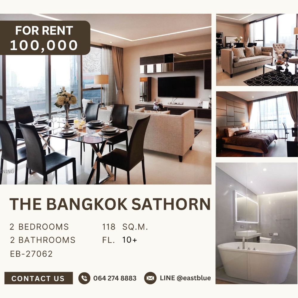 For RentCondoSathorn, Narathiwat : The Bangkok Sathorn 2 Bed 100,000 per month